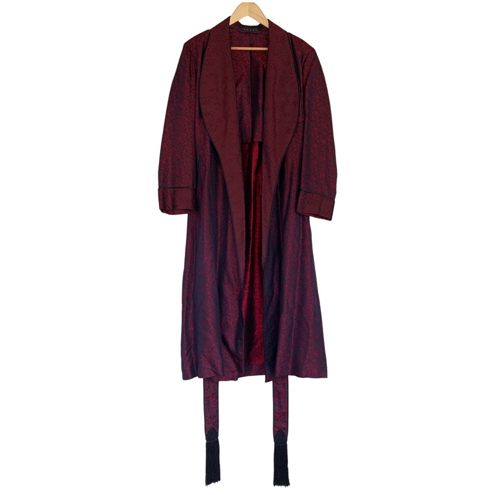 Sulka Red Paisley Silk Dressing Gown